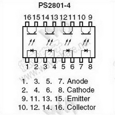 PS2801-4 PDF Datasheet 中文资料下载