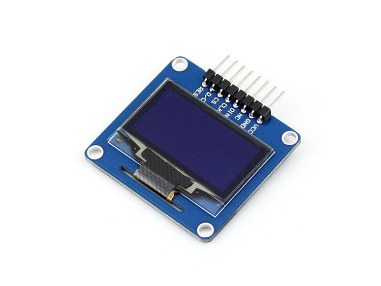 1.3寸OLED屏 - 128×64分辨率 蓝色 SH1106 弯排针