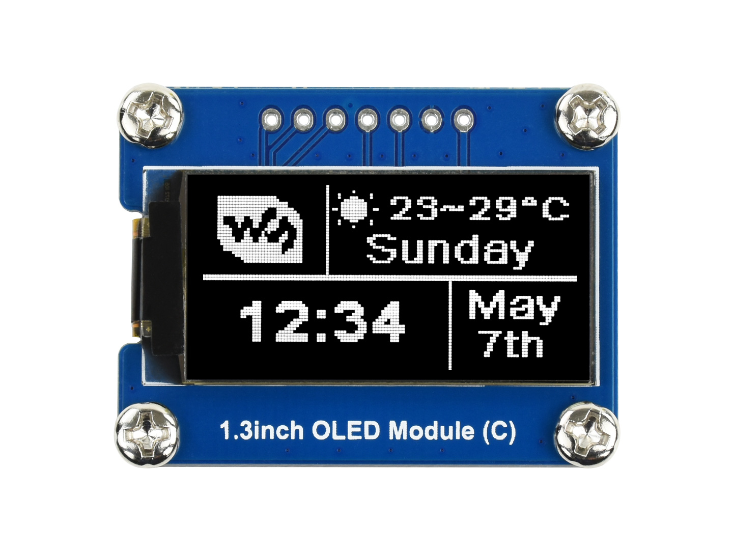 1.3寸OLED扩展板 64×128分辨率 SPI和I2C接口黑白显示屏