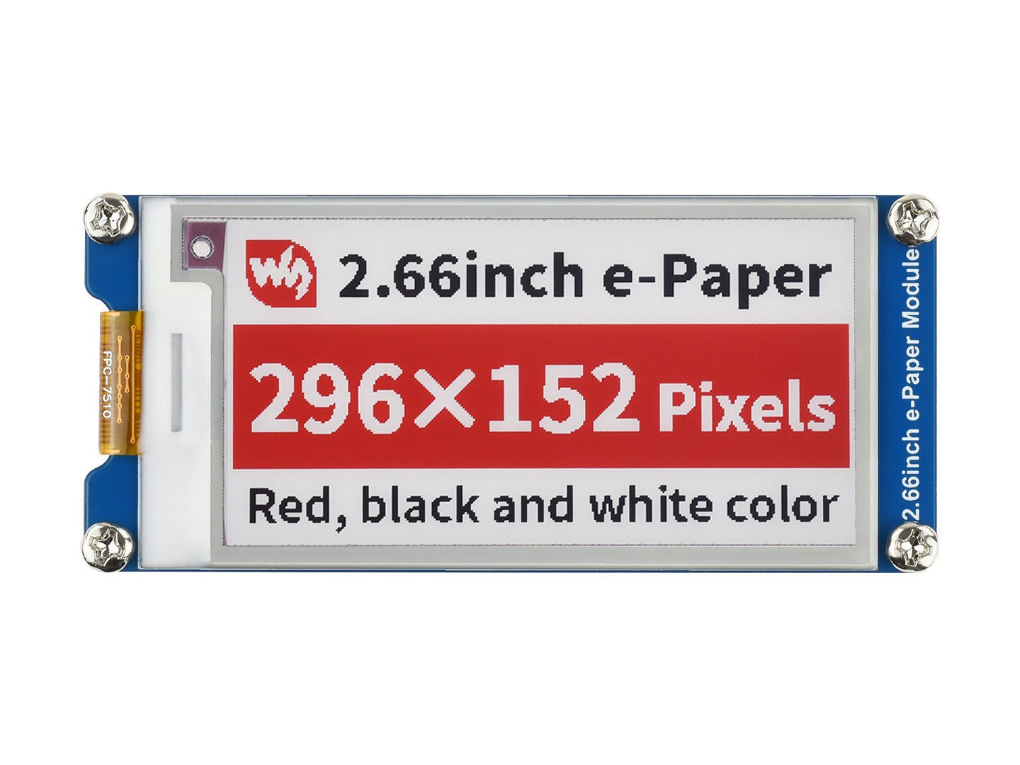 2.66寸e-Paper电子墨水屏模块红色296×152像素 SPI通信