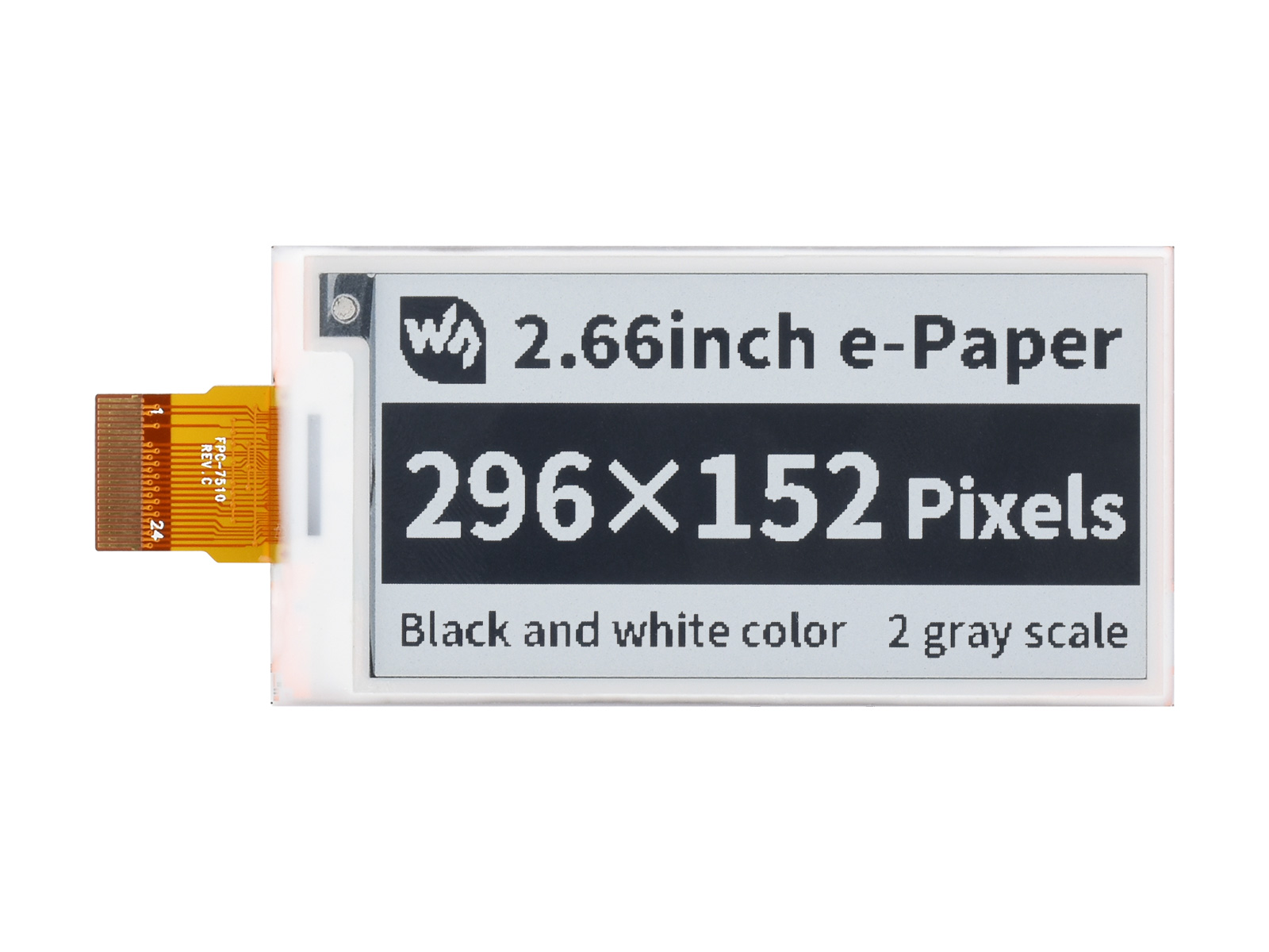 2.66寸e-Paper电子墨水屏裸屏296×152像素 SPI通信