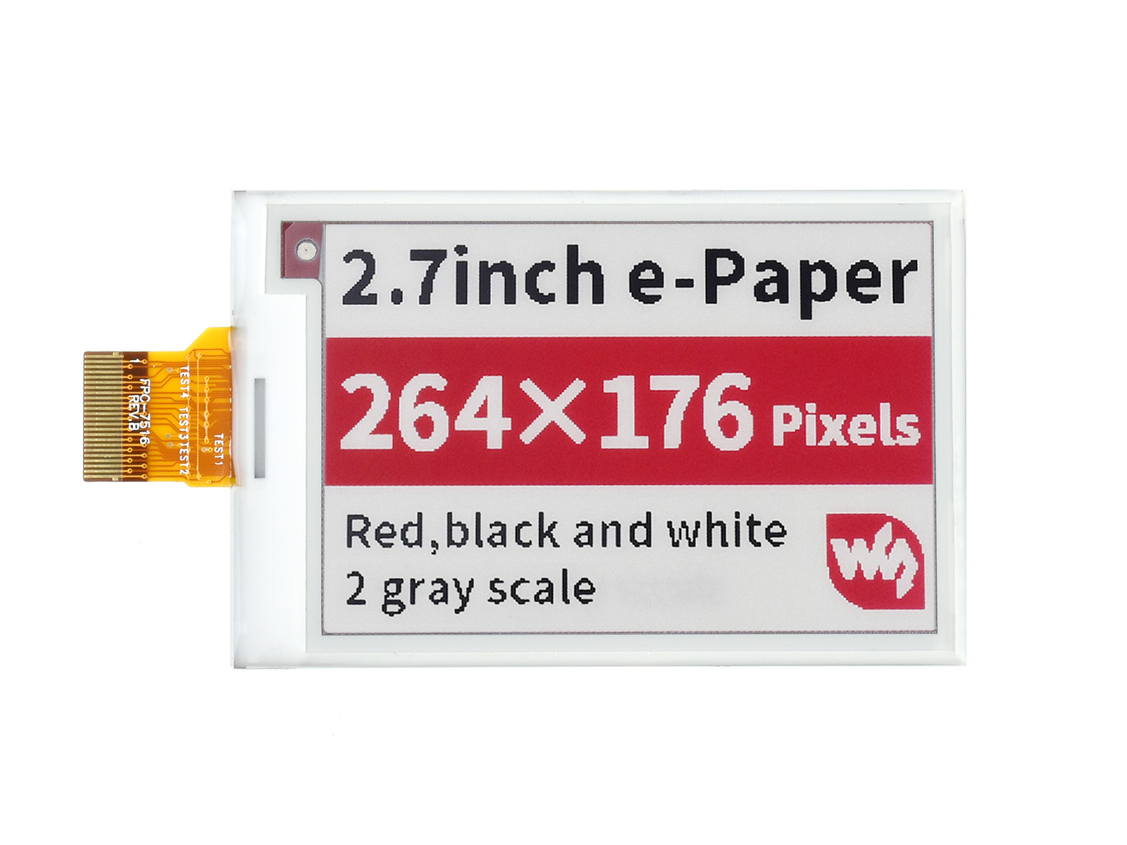 2.7寸电子墨水屏 264×176分辨率 红黑白  e-paper 电子纸
