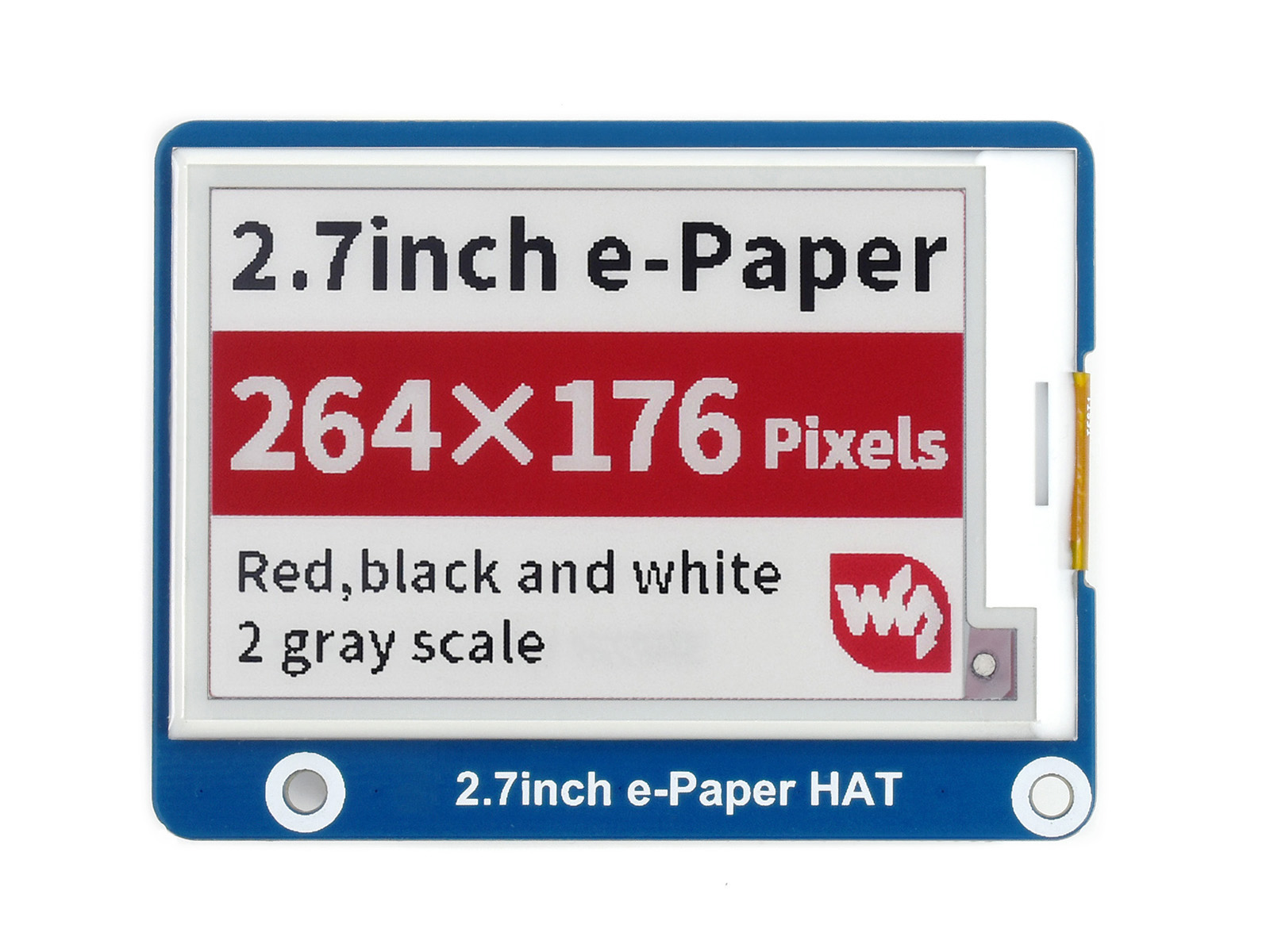 树莓派2.7寸电子墨水屏 264×176分辨率 红黑白