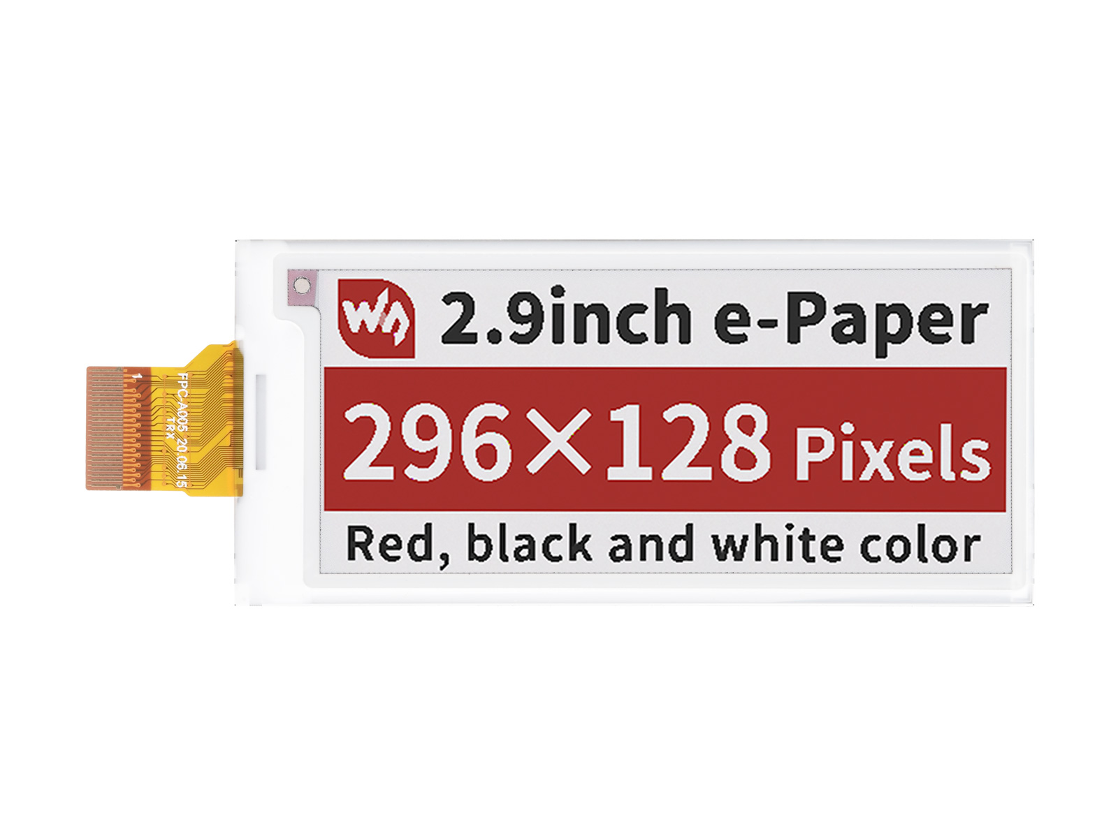 2.9寸电子墨水屏裸屏 296x128分辨率 红黑白
