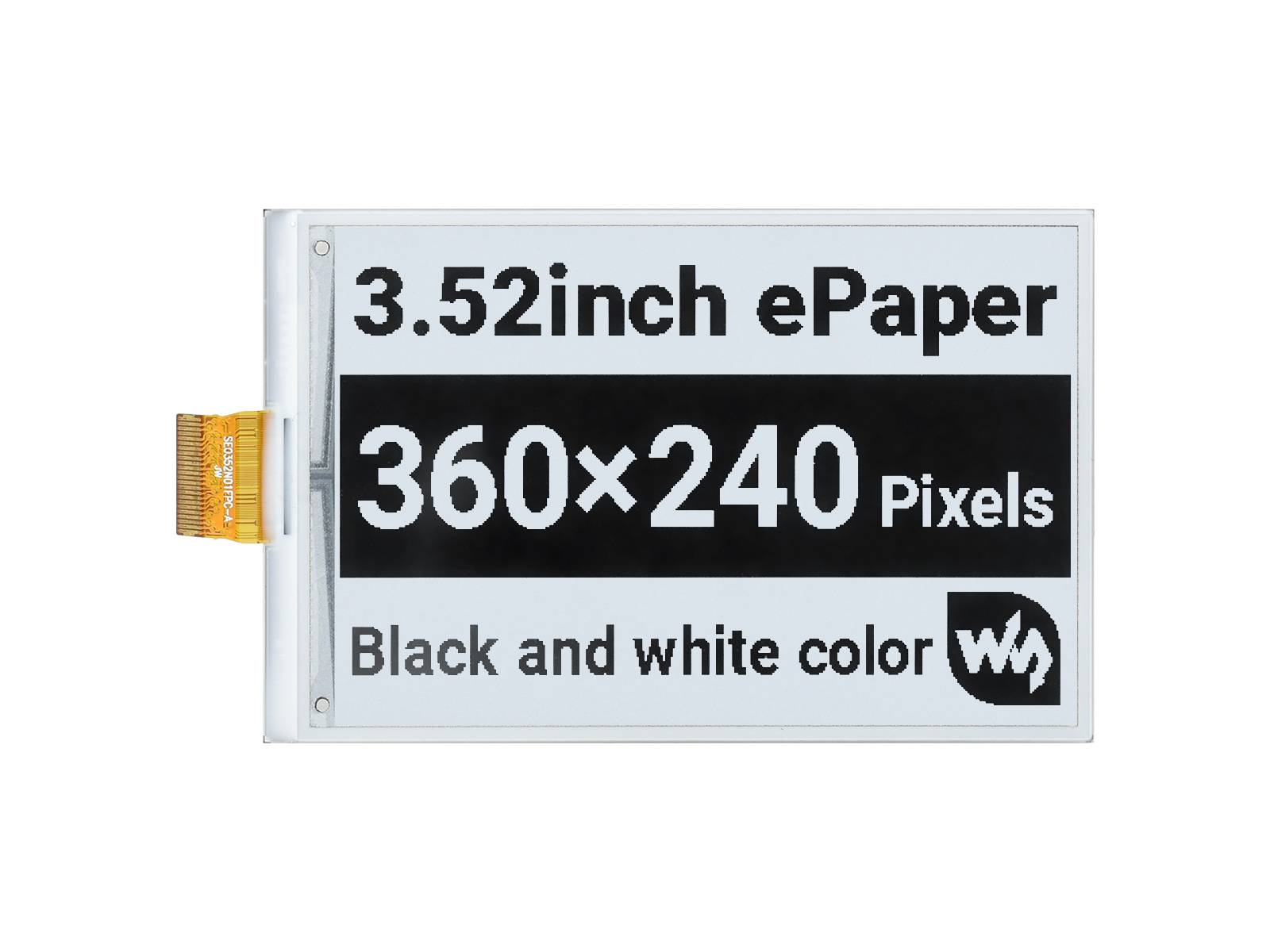 3.52寸e-Paper电子墨水屏裸屏 360×240像素 SPI通信