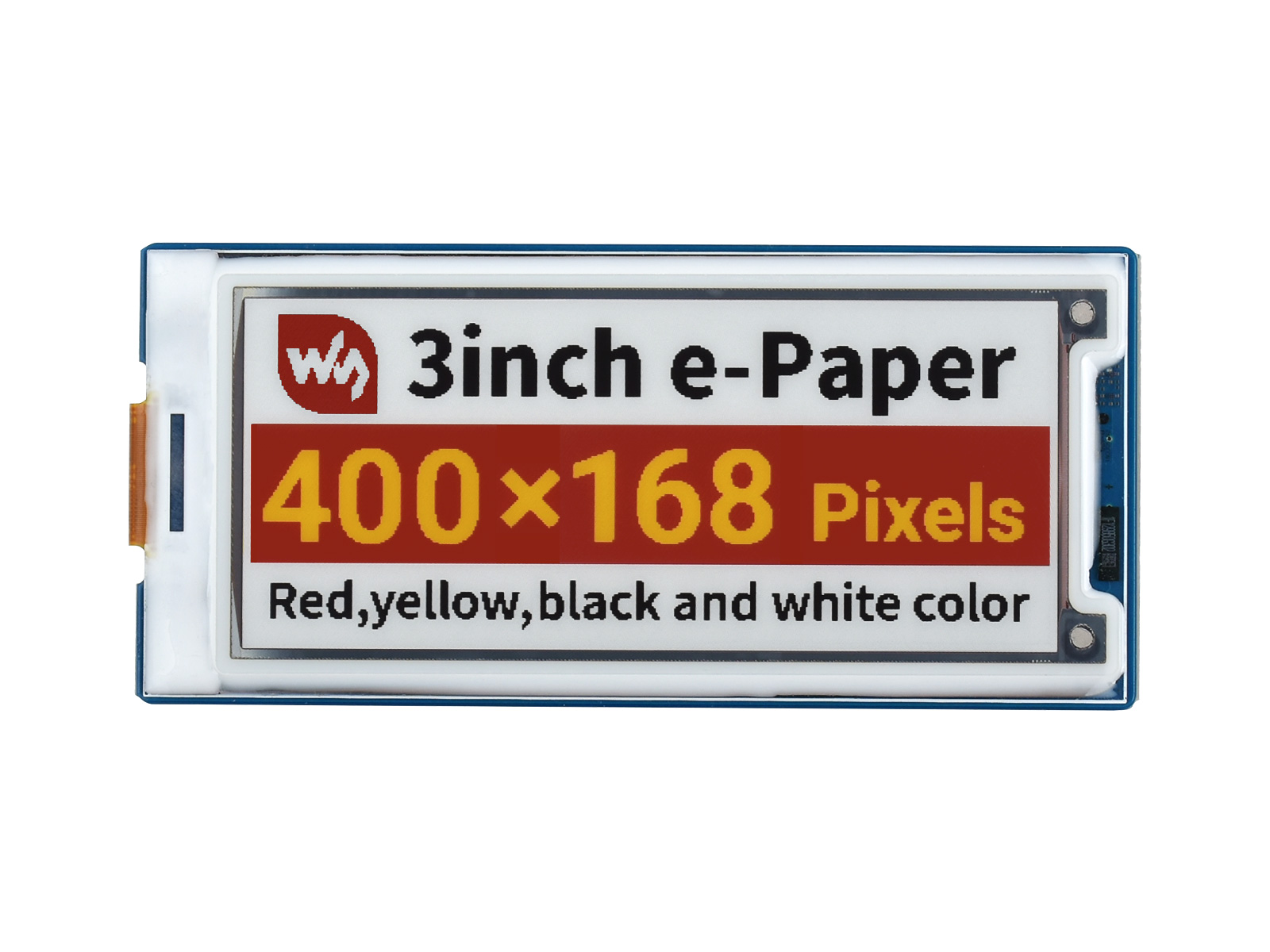 3寸墨水屏模块 e-Paper 400×168分辨率 红黄黑白四色墨水屏