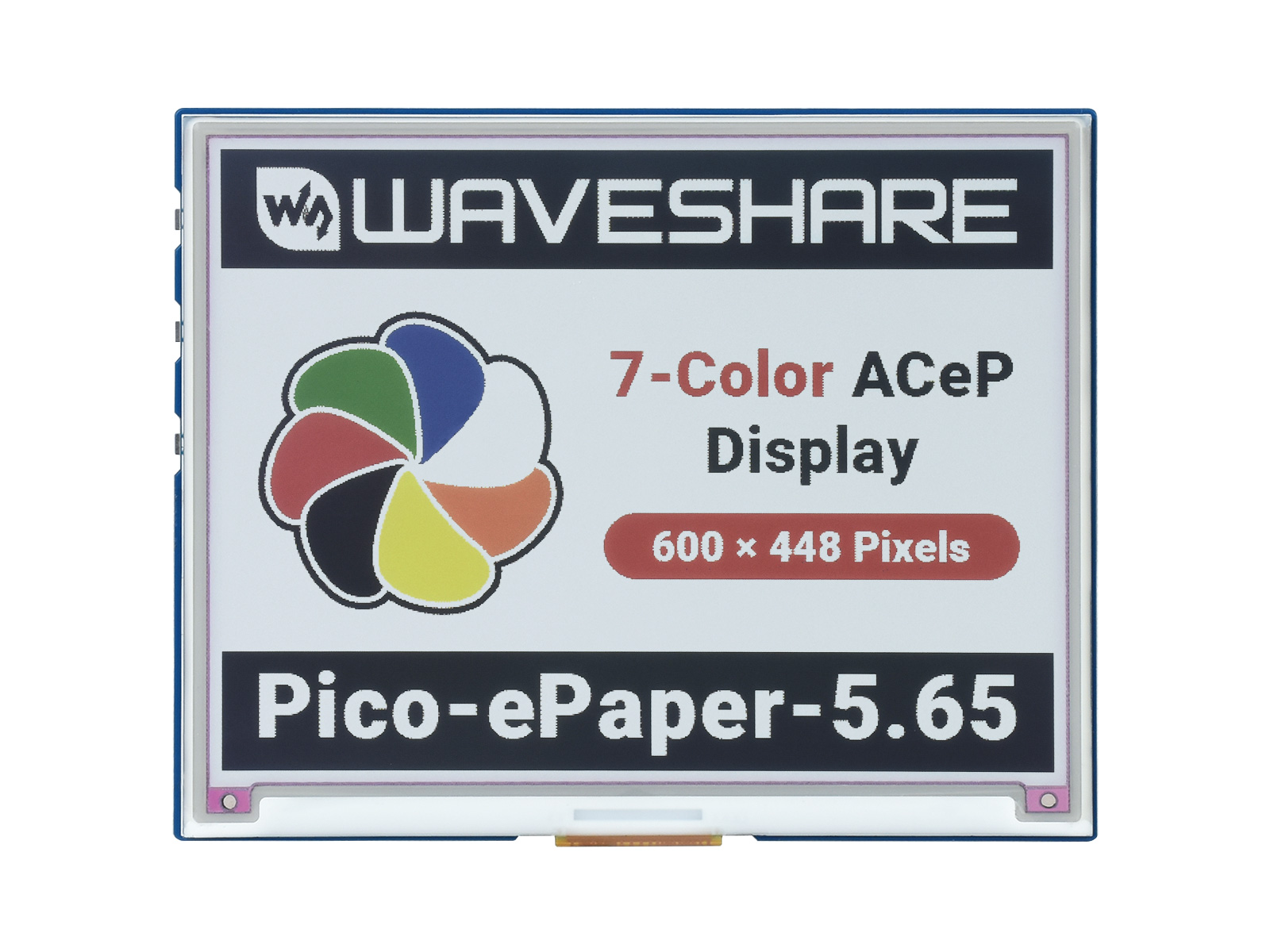 5.65寸彩色电子墨水屏 7彩色 600 × 448 分辨率 树莓派Pico适用
