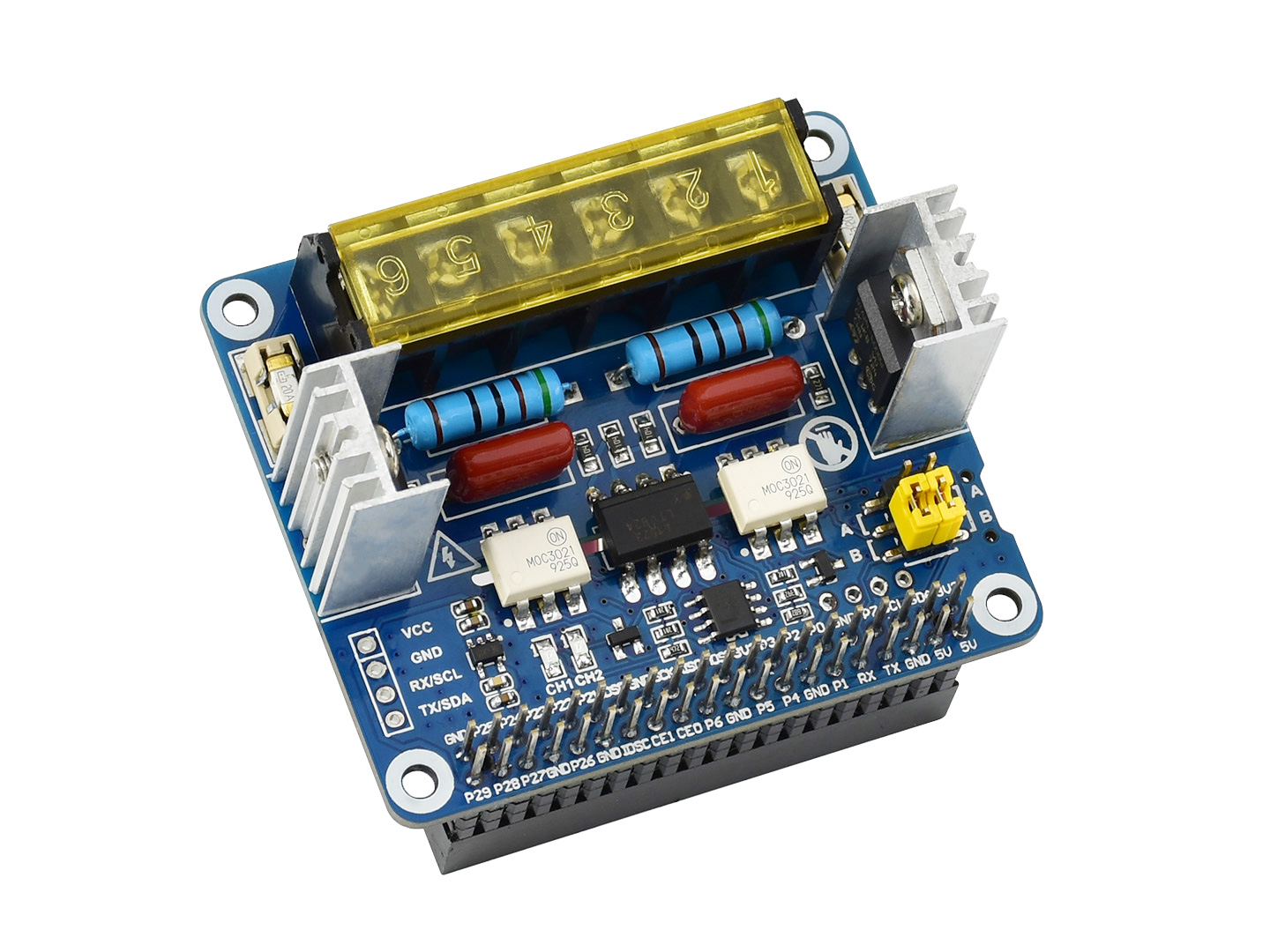 树莓派双通道双向可控硅扩展板 晶闸管模块 优于继电器 带MCU 指令控制 支持UART和I2C接口