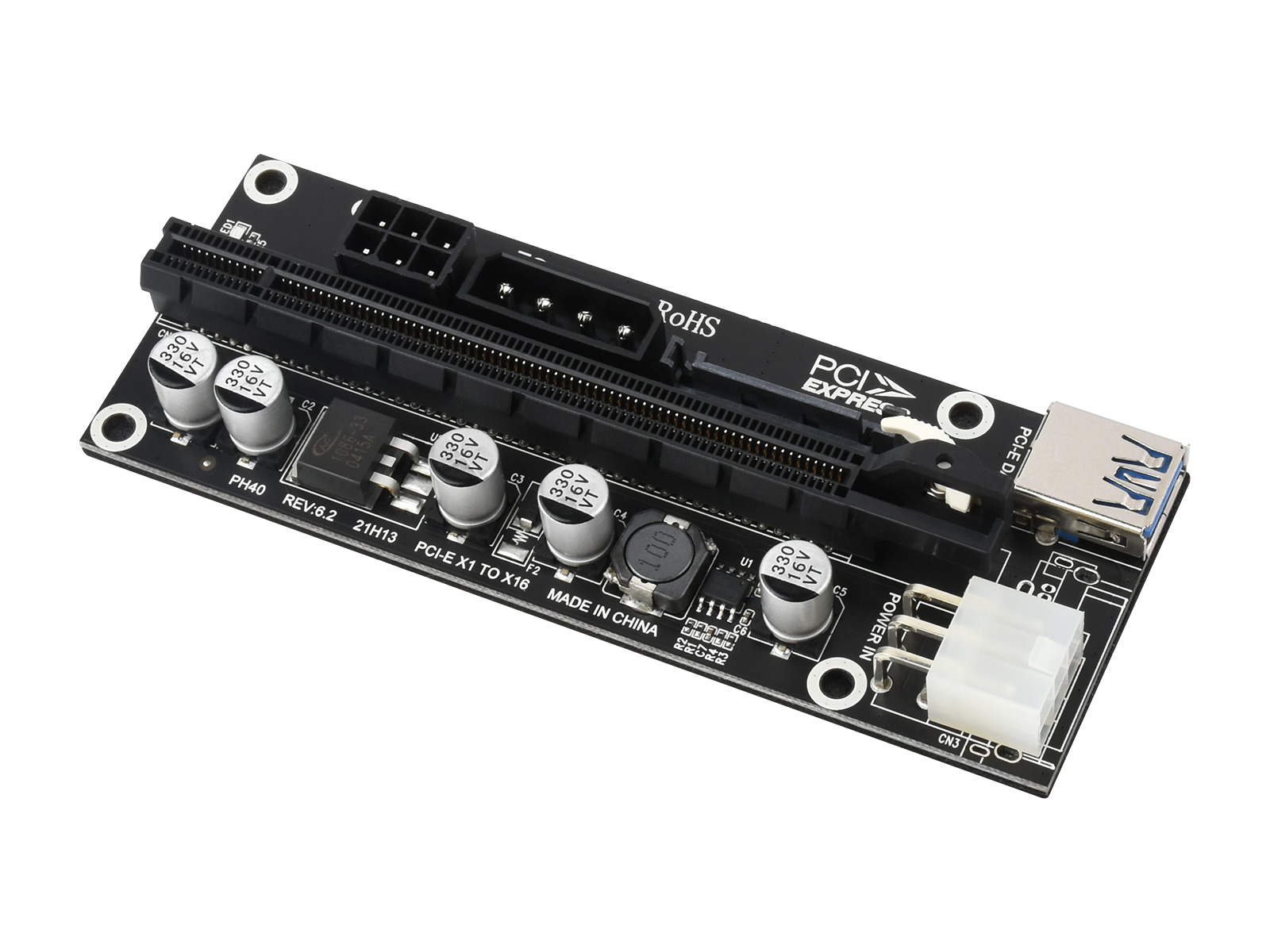 PCIe X1 转 X16 扩展卡 适合搭配 M.2 转 PCIe 4 口扩展卡使用