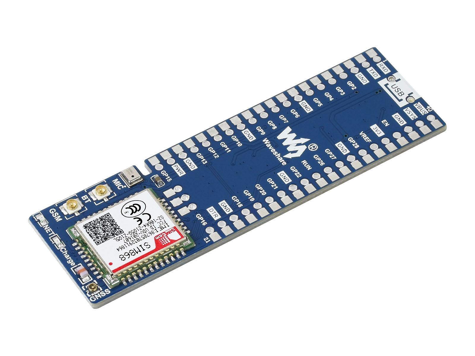 树莓派Pico GSM/GPRS/GNSS扩展板 SIM868模组