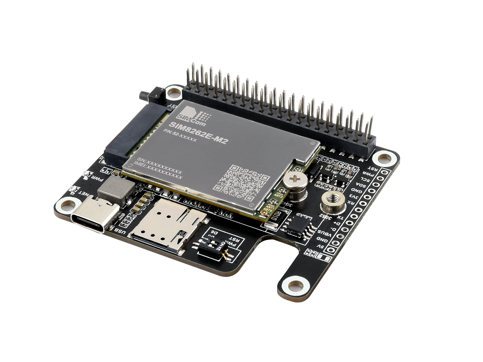 PCIe转5G/4G/3G扩展板扩展套件 高速上网直连树莓派5兼容3042/3052封装SIMCom 5G模组 多系统兼容