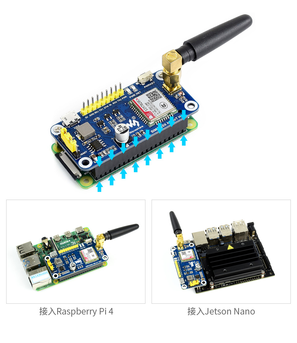 树莓派NB-IoT/Cat-M/GPRS/GNSS扩展板基于Raspberry Pi 40PIN接口设计