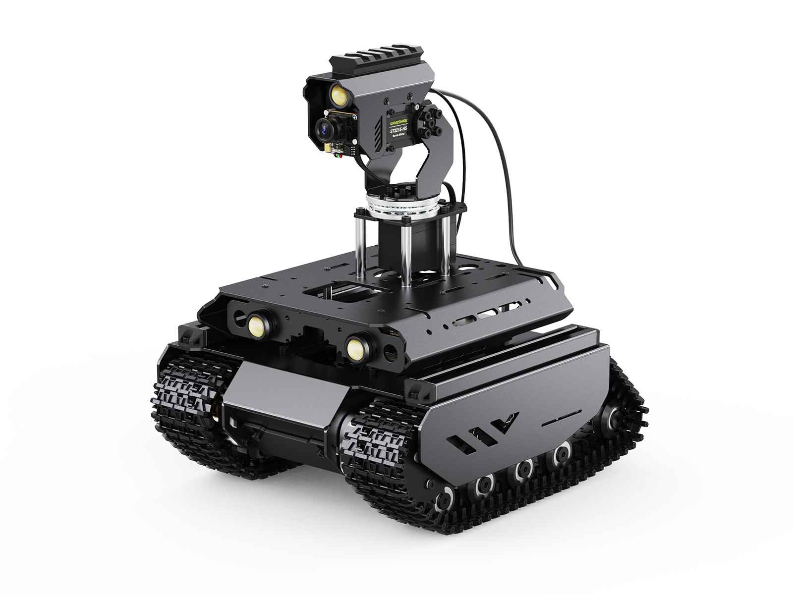 UGV Beast越野履带开源AI机器人 双脑架构带机器视觉高性能灵活可扩展金属架构的智能机器人 适用于树莓派4B 含云台