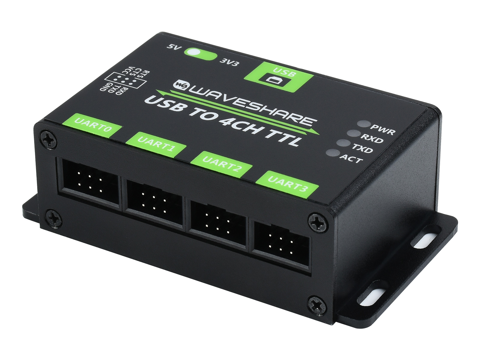工业级USB转4路TTL转换器UART 通用串口通信 多种保护电路 多系统兼容