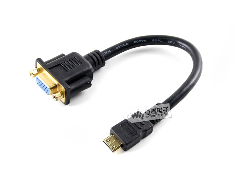 Mini HDMI公口转VGA母口 转接线