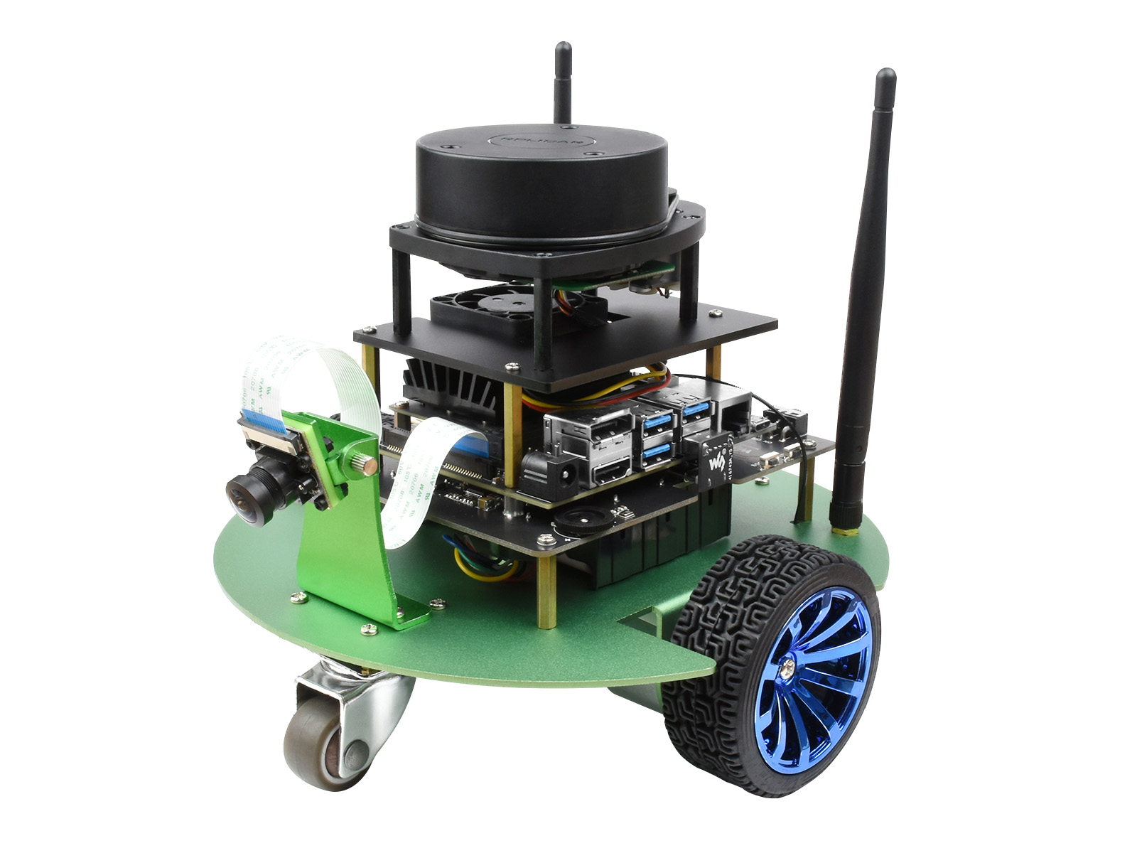 NVIDIA官方推荐JetBot升级版ROS AI人工智能机器人 大小脑设计雷达建图视觉处理机器车 套餐 A(含英伟达Jetson Nano官方套件)