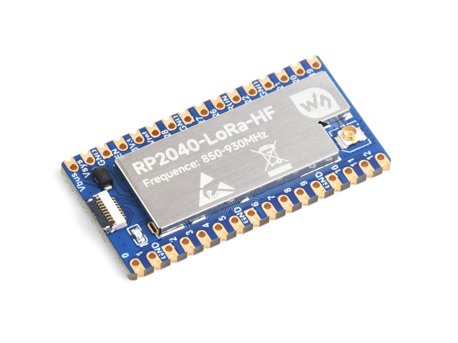 RP2040-LoRa开发板 采用SX1262射频芯片 远距离通信 分体式USB接口设计 适用于HF频段850~930MHz 不含转接板和FPC线