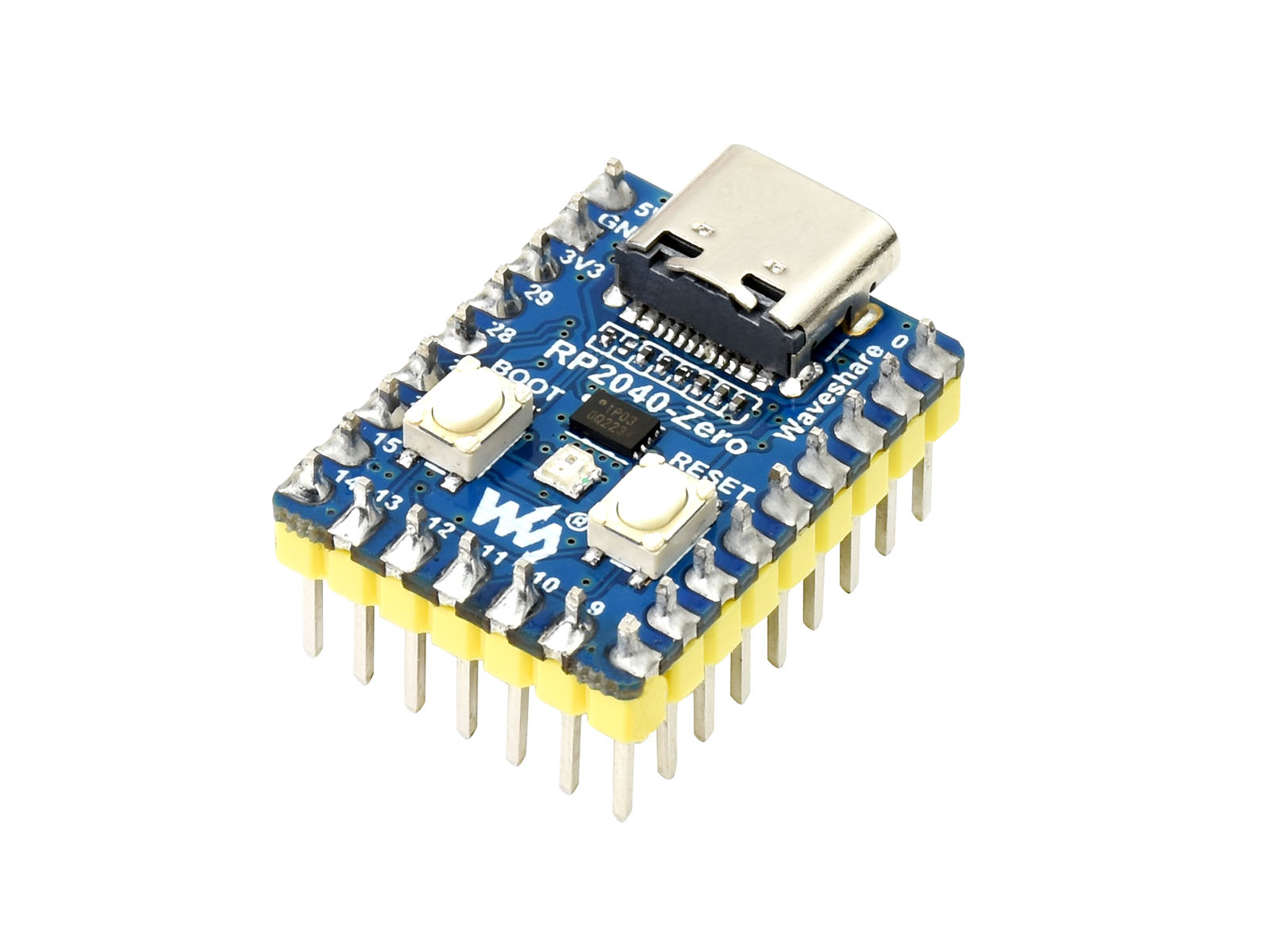 微雪RP2040-Zero迷你开发板焊接排针 树莓派微控制器开发板 基于官方RP2040双核处理器