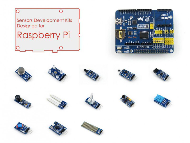 树莓派配件包D 含传感器扩展板 13款传感器模块