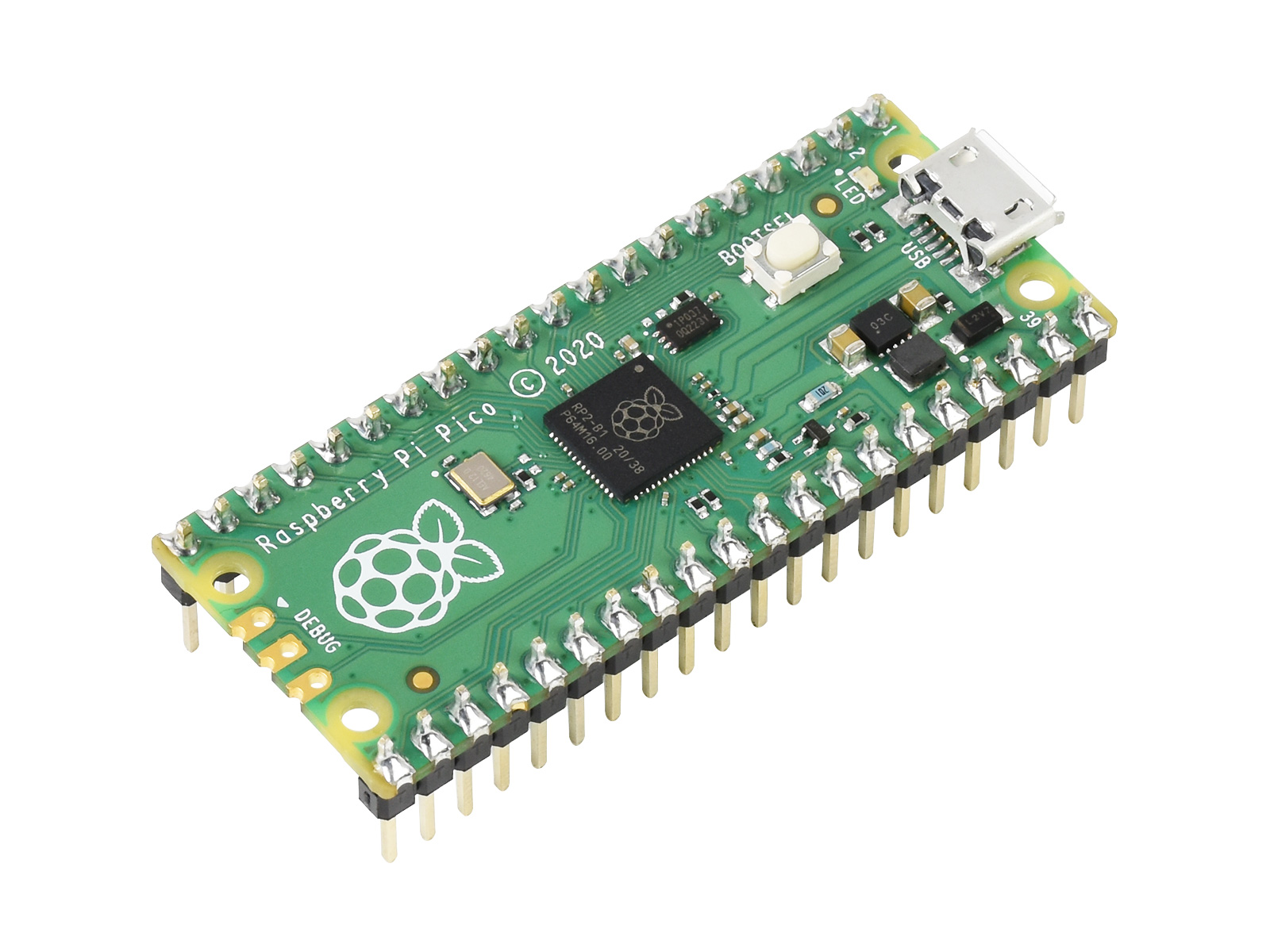 树莓派Pico Raspberry Pi Pico 微控制器开发板带彩色排针 基于官方RP2040双核处理器