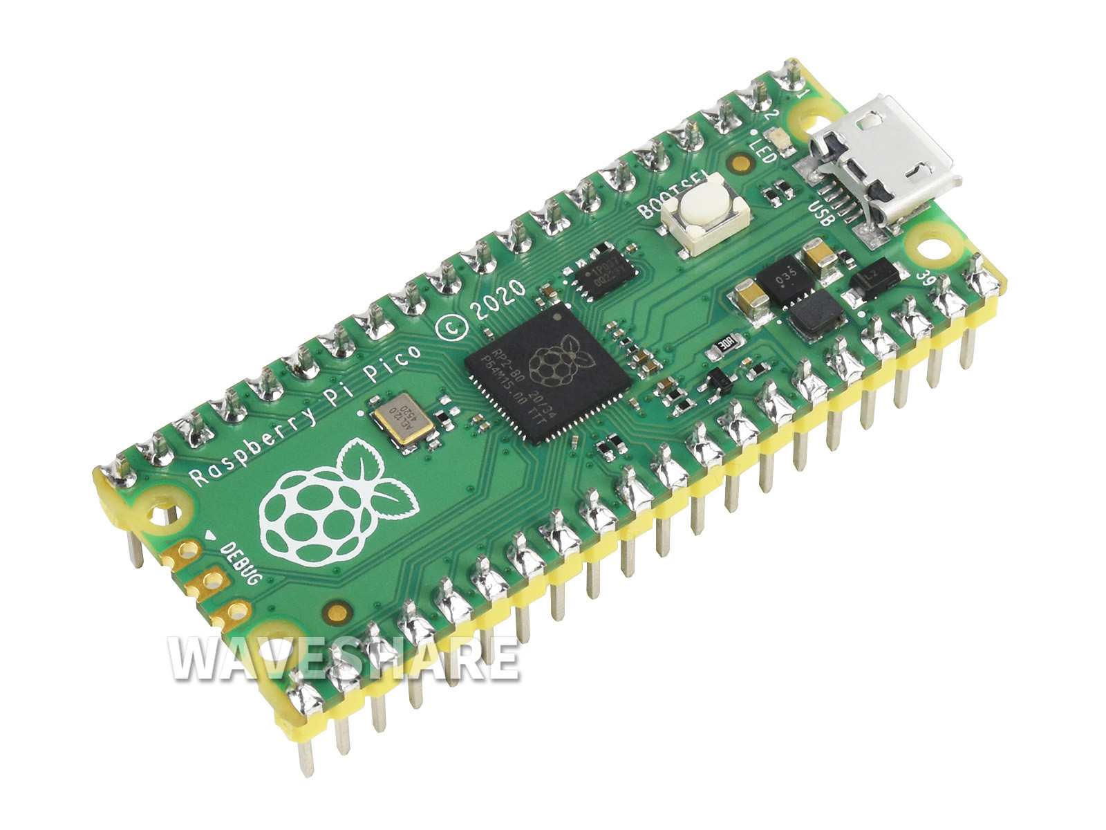树莓派Pico Raspberry Pi Pico 微控制器开发板带排针 基于官方RP2040双核处理器