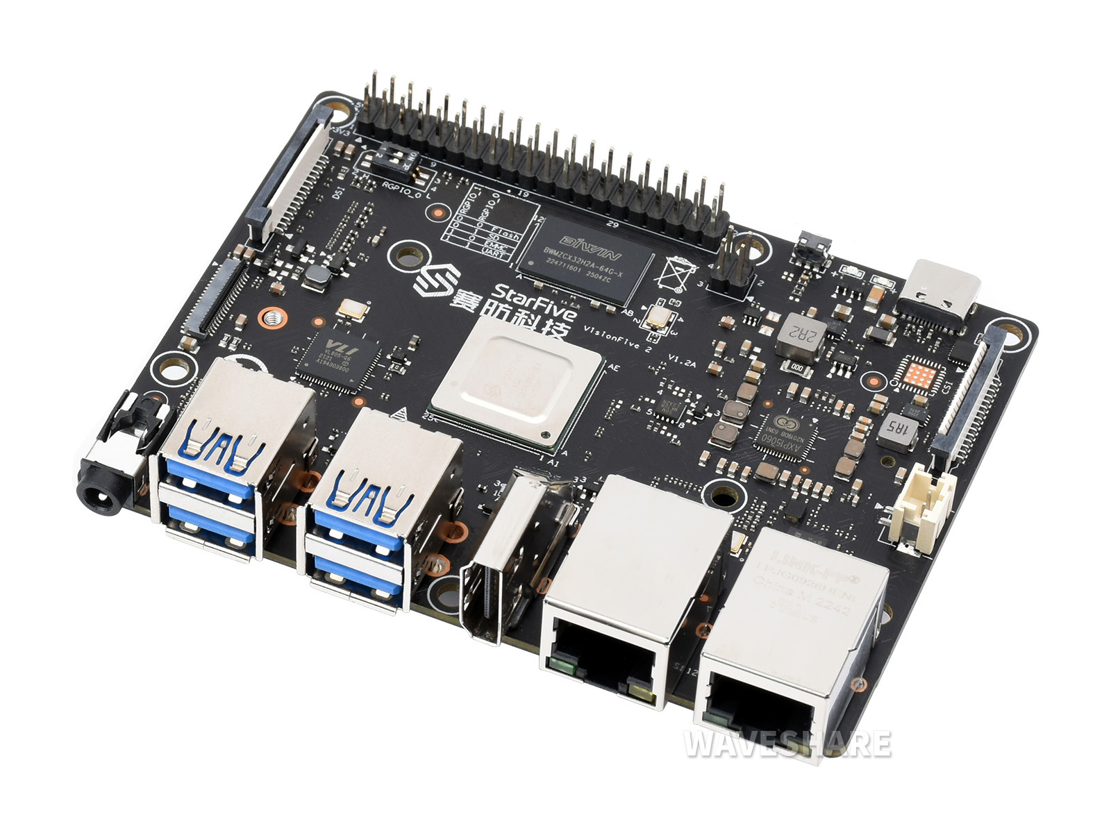 VisionFive2 RISC-V 单板计算机 StarFive JH7110处理器 集成3D GPU 基于Linux开发 8GB内存