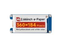 2.66寸墨水屏模块 e-Paper 360×184分辨率 红黄黑白四色墨水屏