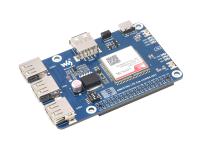 树莓派Cat-1/GNSS/USB扩展板 SIM7670G模组 全球多频段LTE 4G Cat-1 支持GNSS定位 扩展3路USB2.0接口