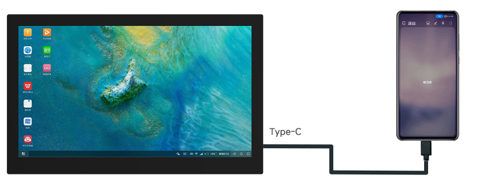 13.3 英寸高色域触摸显示器接入手机