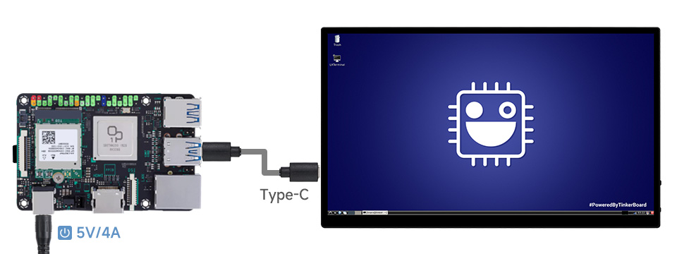 13.3 英寸 2K AMOLED 触控屏接入 Tinkerboard