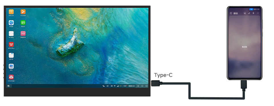 8 英寸高色域触摸显示器接入手机