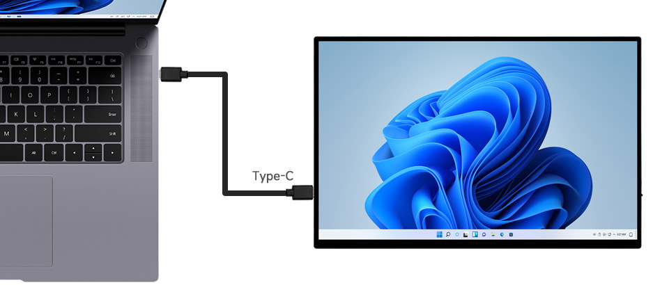 16寸便携式显示器接入计算机