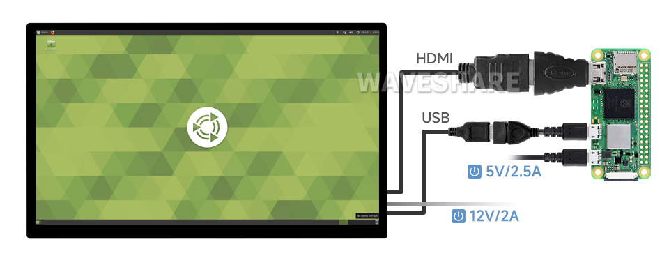 18.5 英寸电容触控屏接入树莓派 Raspberry Zero 2 W