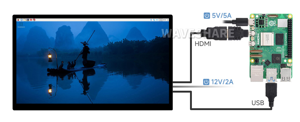 18.5 英寸电容触控屏接入树莓派 Raspberry Pi 5
