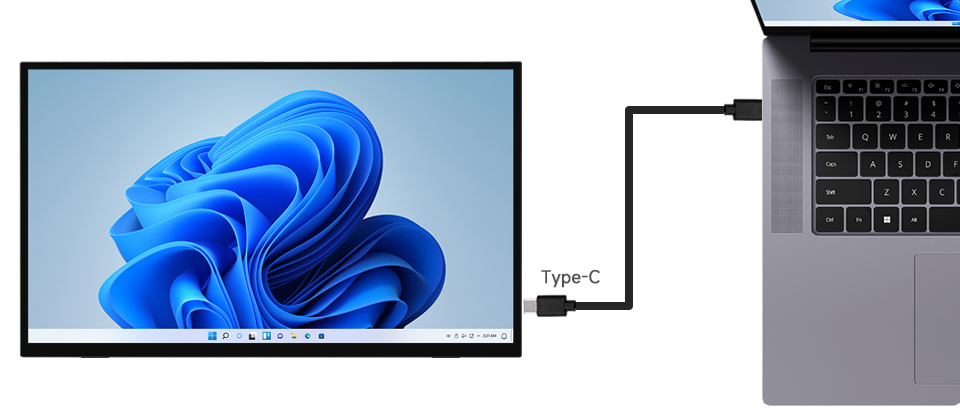 18.5 英寸便携式显示器接入接入计算机
