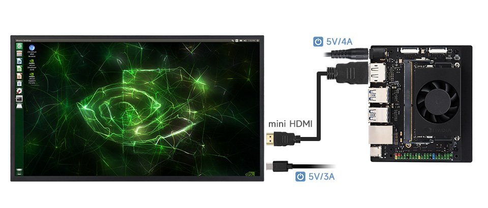 24.5 英寸 2K 便携式显示器 连接到英伟达 Jetson Orin