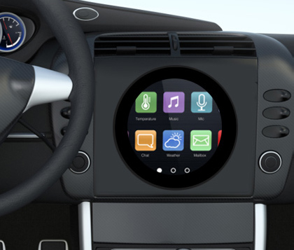 4 英寸圆形触控屏车载设备