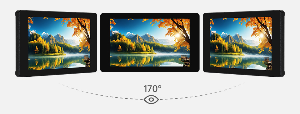 4/4.3 英寸 DSI 触控屏，从三个角度观察 IPS 显示面板，170 可视角度