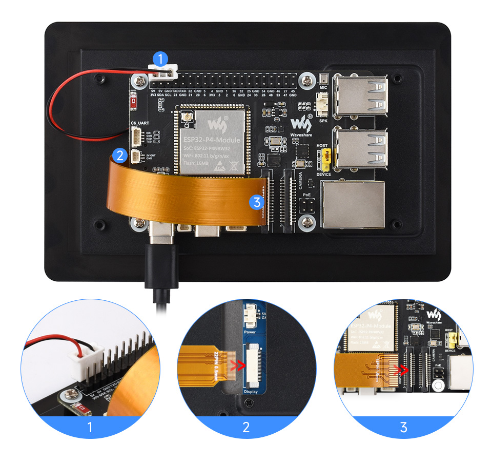 5 英寸 DSI 显示屏/触控屏接入ESP32-P4-Module-DEV-KIT