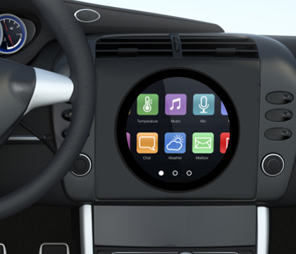 7 英寸圆形触控屏车载设备