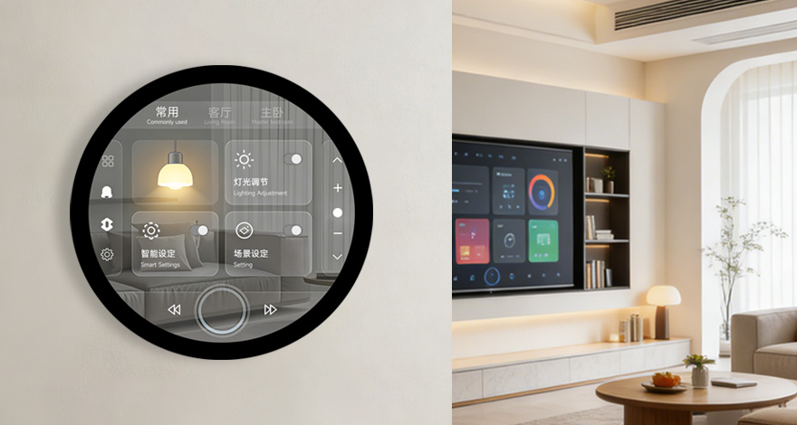 7 英寸圆形触控屏产品展示