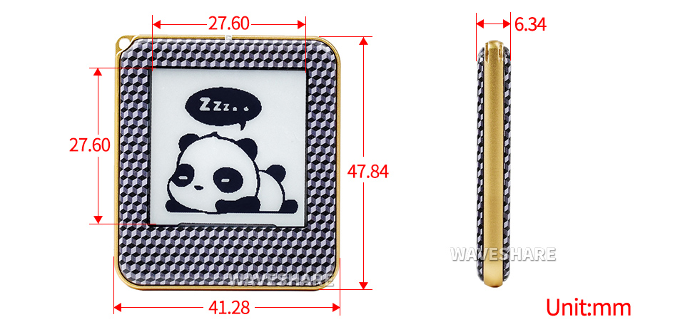 1.54英寸无源NFC电子墨水屏尺寸