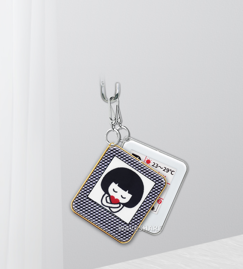 1.54英寸无源NFC电子墨水屏预留挂饰孔位