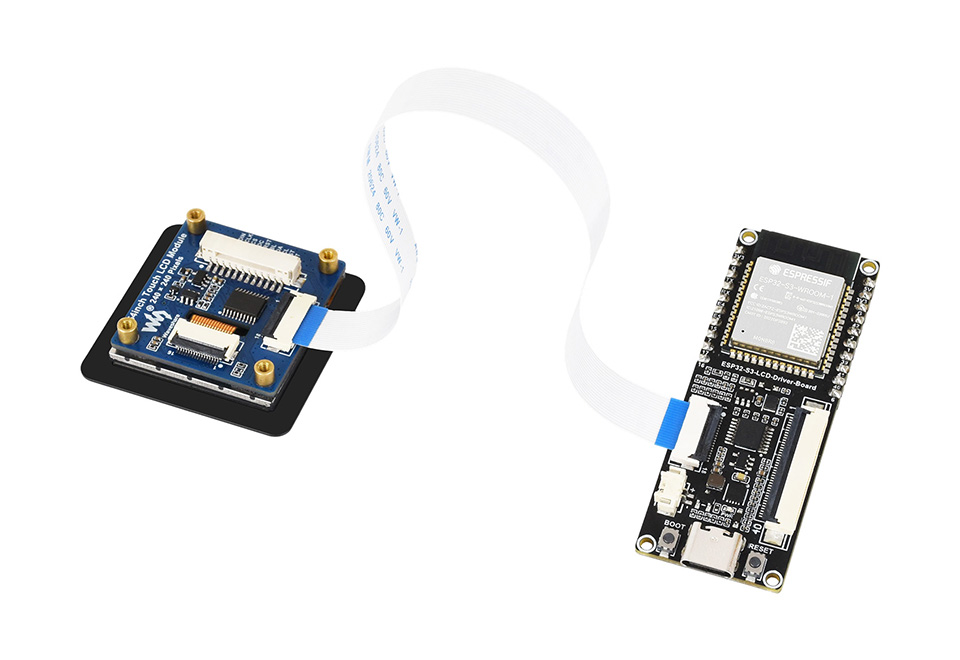 1.54 英寸触摸 LCD 扩展板接入 ESP32-S3-LCD-Driver-Board 驱动板 连接示例