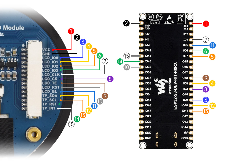 1.85 英寸 LCD 连接 ESP32-S3 开发板示例