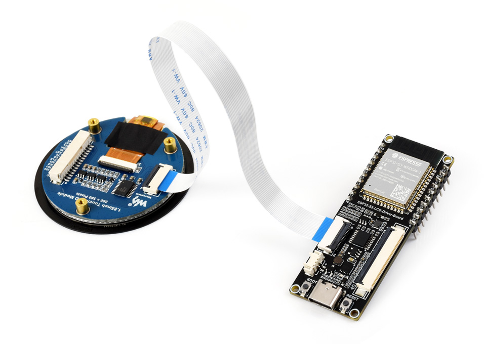 1.85 英寸 LCD 连接 ESP32-S3 驱动板示例