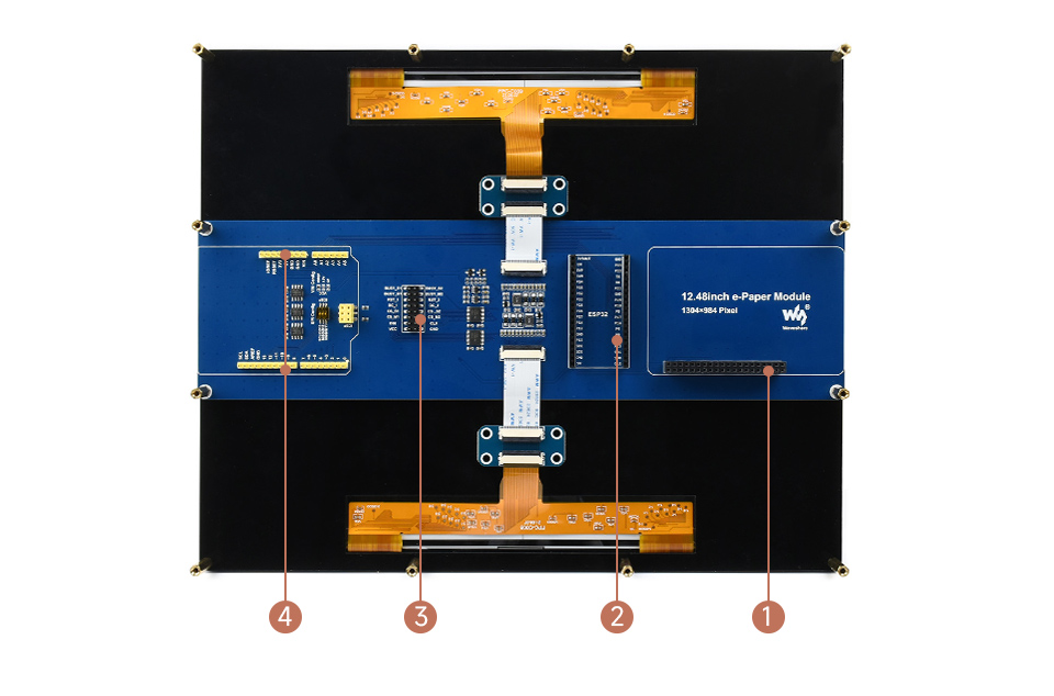 12.48 英寸电子墨水屏模块板载多种控制接口