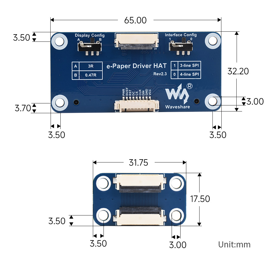 2.13 英寸柔性墨水屏模块尺寸