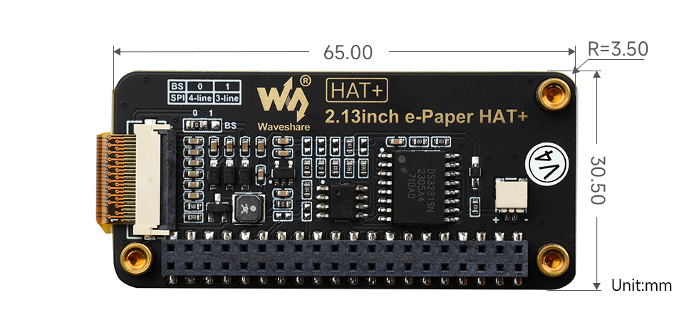 2.13 英寸电子墨水屏尺寸