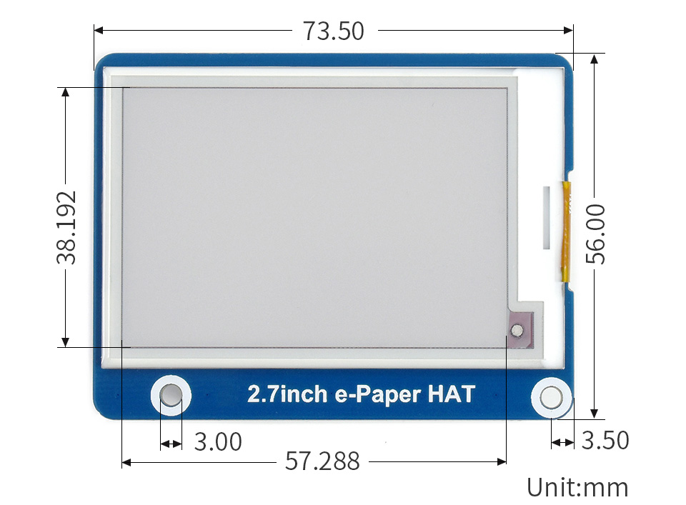 2.7英寸电子墨水屏尺寸